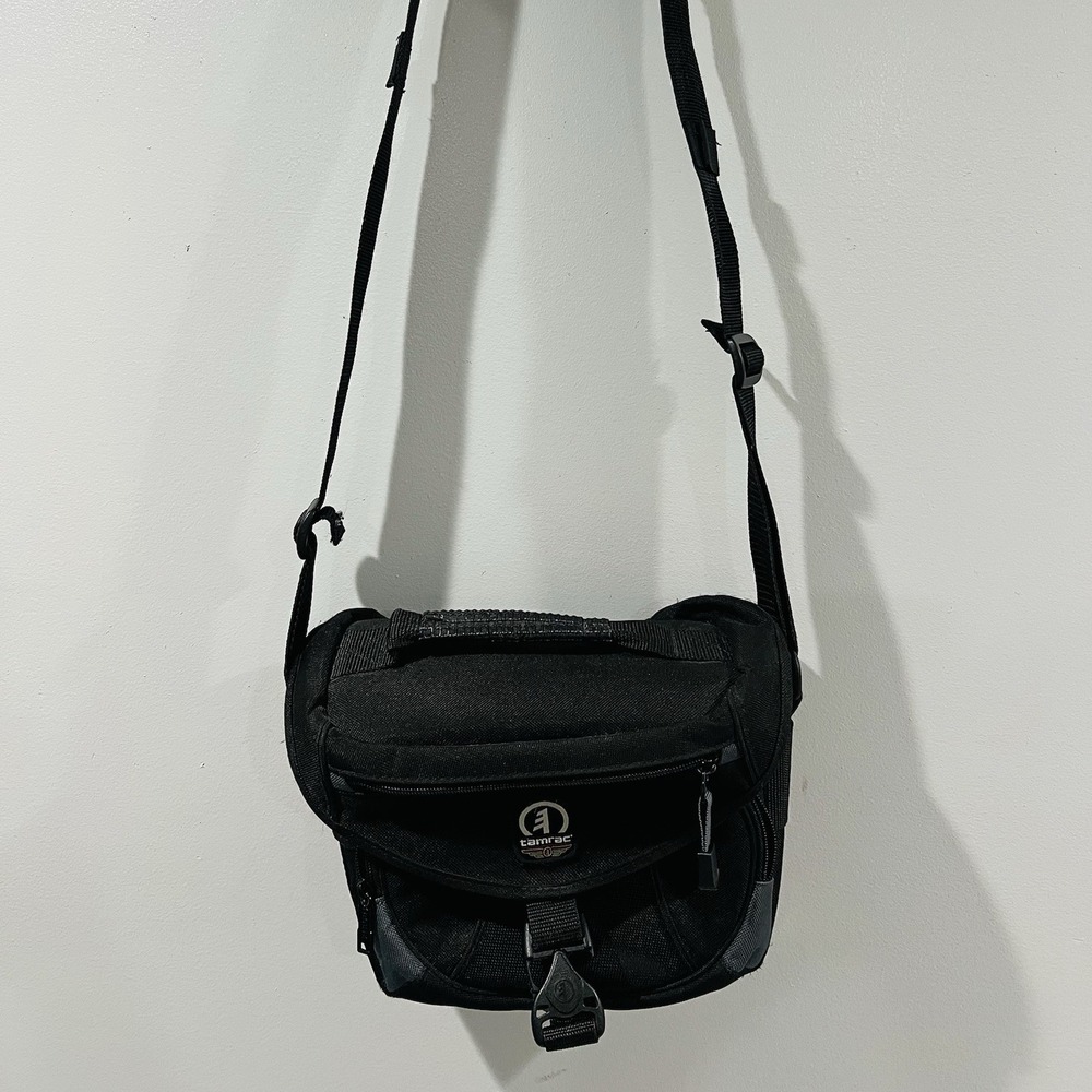 Tamrac Black Canvas Padded Camera Bag Medium DSLR Case w/ Shoulder Strap VTG